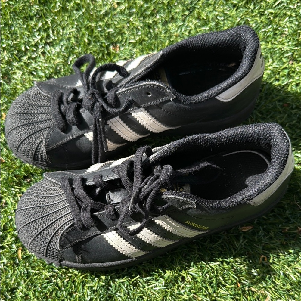 Adidas Black and White Superstar Sneakers